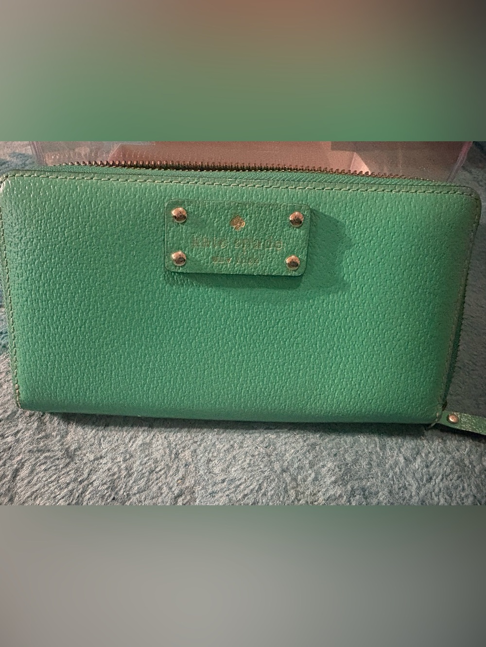 Kate Spade mint Green Pebbled Leather Wallet